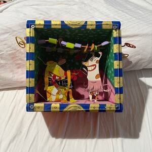 Wall art 3D box “idiot box” Marti 1996 vintage pig tutu animal about 10x10x8